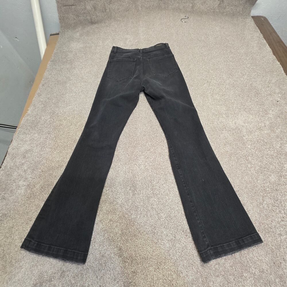 Indie Sleaze Retro Express 90s Bootcut High Rise Jeans Size 6 Black Distressed